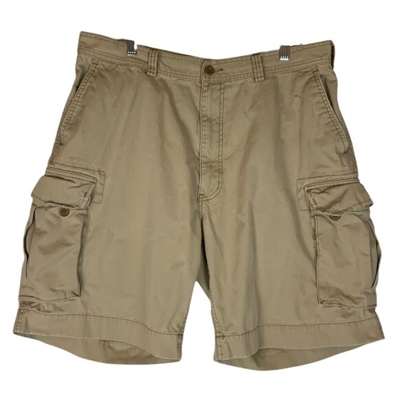 Polo Ralph Lauren Mens Khaki Cargo Shorts Size 40 Cotton With Multiple Pockets - Picture 1 of 8